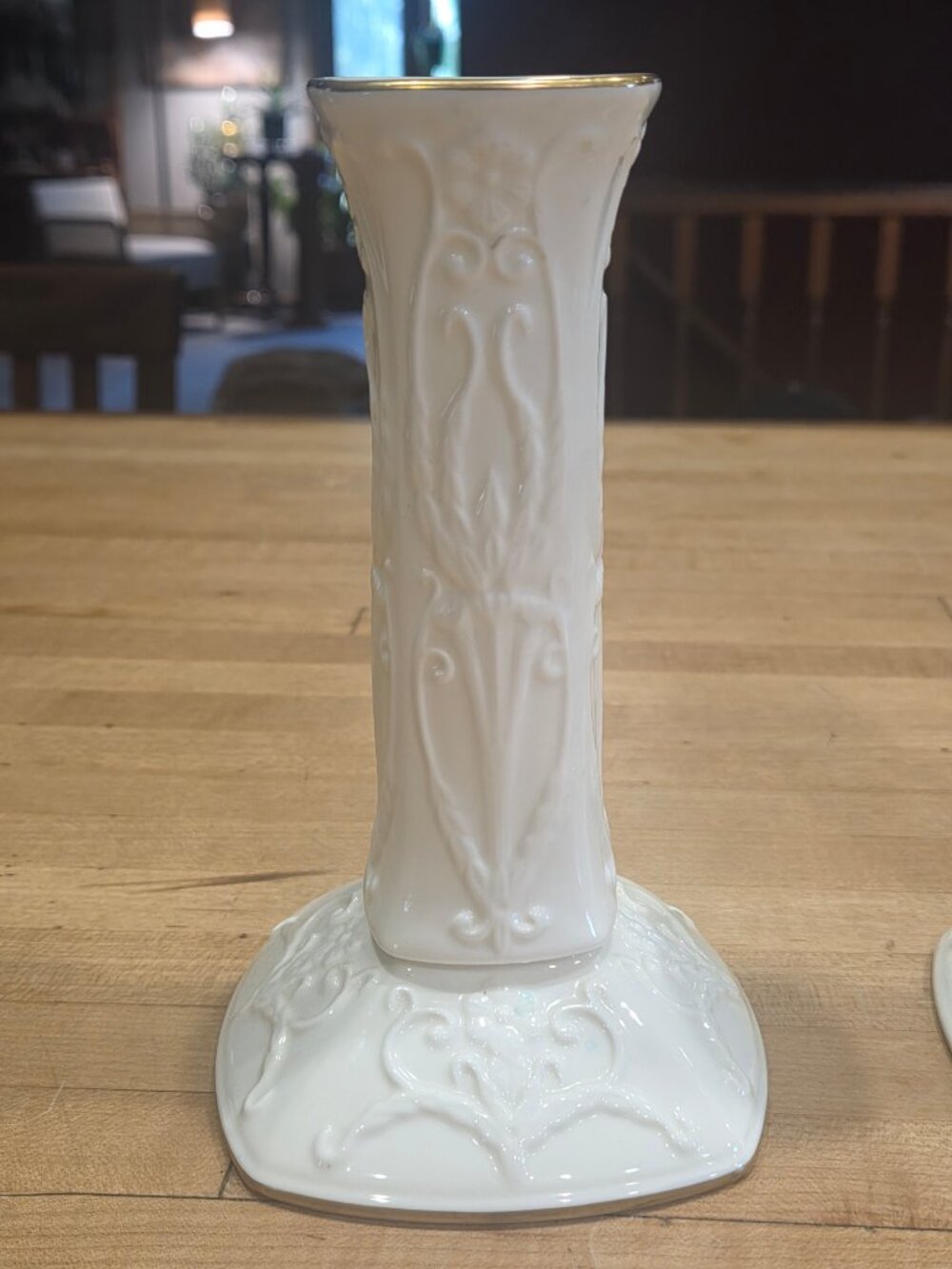 Vintage Pfaltzgraff American Artware Ivory Bone China Candlesticks Pair - Picture 2 of 4